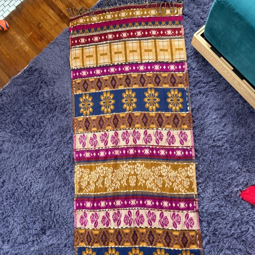 Sacred Threads 100% Rayon Woven Scarf Shawl Bohemian Floral Geometric‎ BOHO